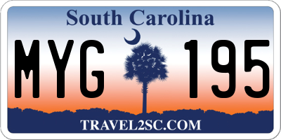 SC license plate MYG195