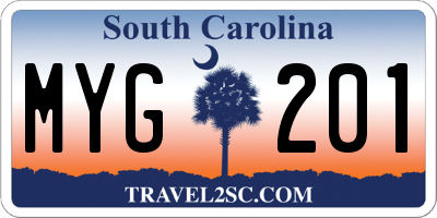 SC license plate MYG201