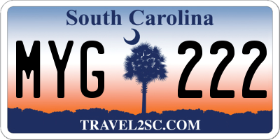 SC license plate MYG222