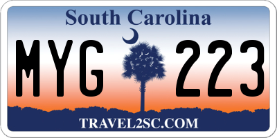 SC license plate MYG223