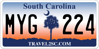 SC license plate MYG224