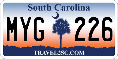 SC license plate MYG226