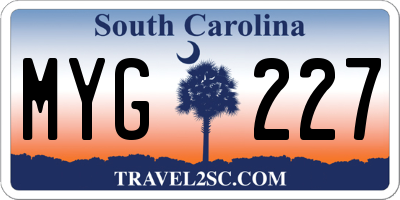 SC license plate MYG227