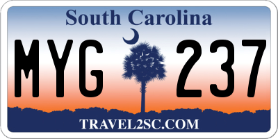 SC license plate MYG237