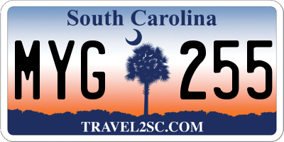 SC license plate MYG255
