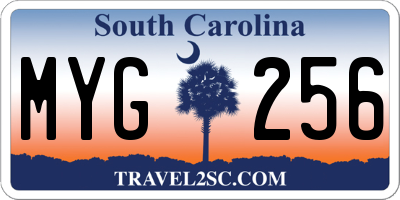SC license plate MYG256