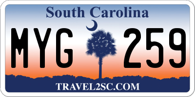 SC license plate MYG259