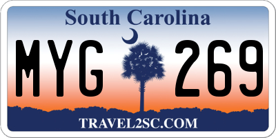 SC license plate MYG269