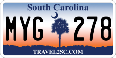 SC license plate MYG278