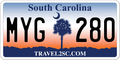 SC license plate MYG280