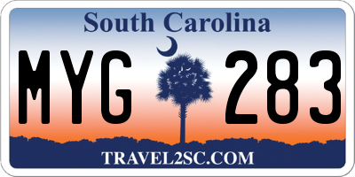 SC license plate MYG283