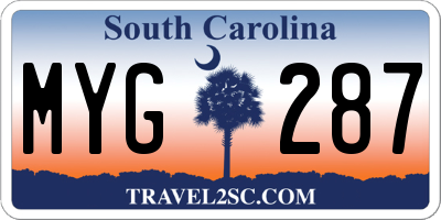 SC license plate MYG287