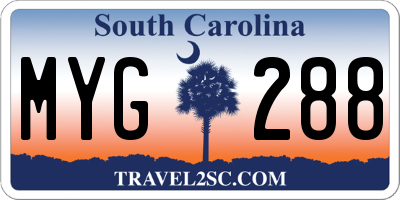 SC license plate MYG288
