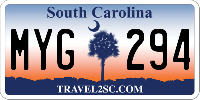 SC license plate MYG294