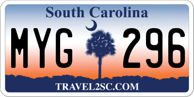 SC license plate MYG296