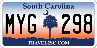 SC license plate MYG298