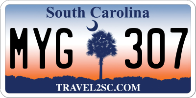 SC license plate MYG307