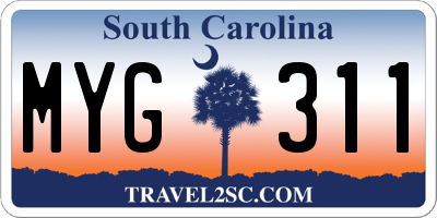 SC license plate MYG311
