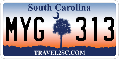 SC license plate MYG313