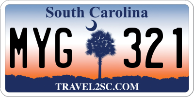 SC license plate MYG321