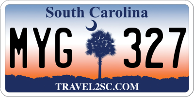 SC license plate MYG327