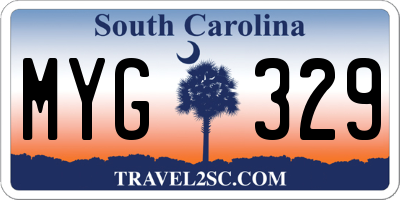 SC license plate MYG329