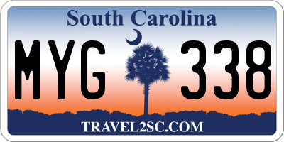 SC license plate MYG338