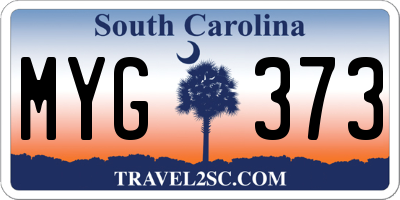 SC license plate MYG373