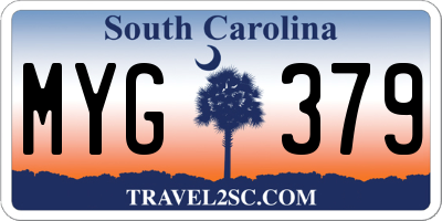 SC license plate MYG379
