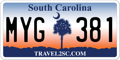 SC license plate MYG381