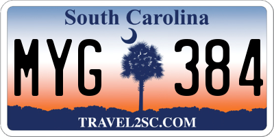 SC license plate MYG384