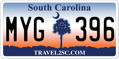 SC license plate MYG396