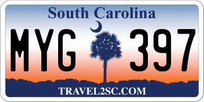 SC license plate MYG397
