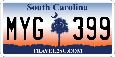 SC license plate MYG399