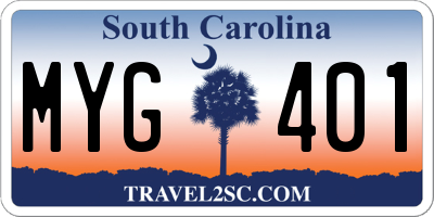 SC license plate MYG401