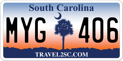 SC license plate MYG406
