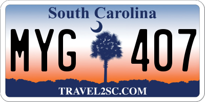 SC license plate MYG407