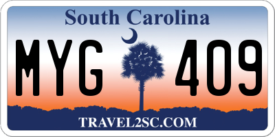 SC license plate MYG409