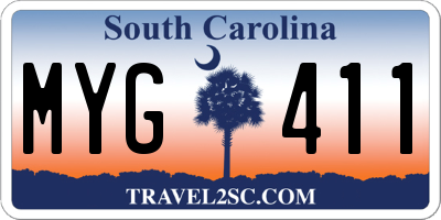 SC license plate MYG411