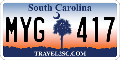 SC license plate MYG417