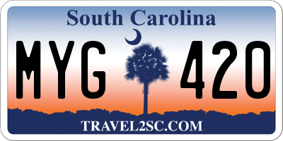 SC license plate MYG420