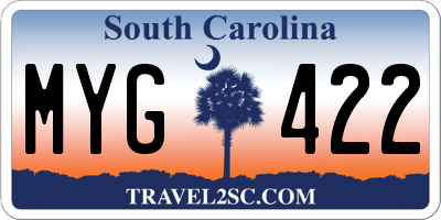 SC license plate MYG422