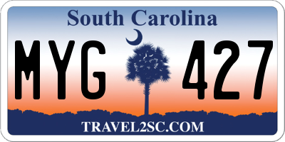 SC license plate MYG427