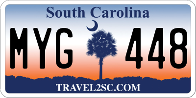 SC license plate MYG448