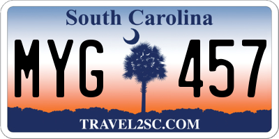 SC license plate MYG457