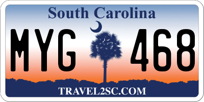 SC license plate MYG468
