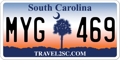 SC license plate MYG469