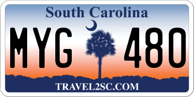 SC license plate MYG480
