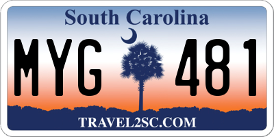 SC license plate MYG481