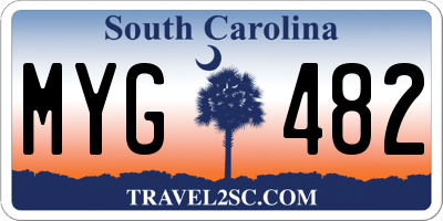 SC license plate MYG482